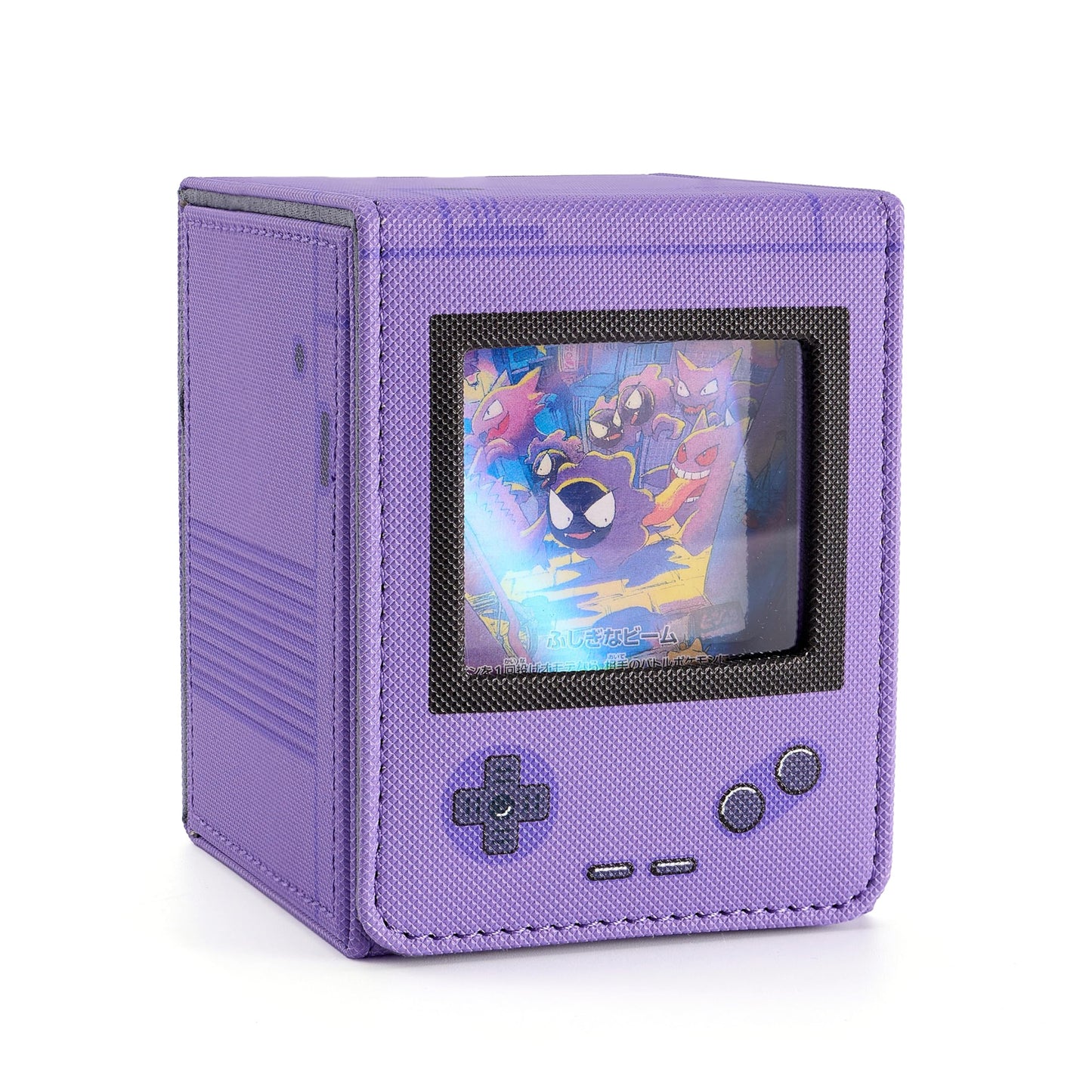 Retro Gaming Console Appearance MTG Deck Box with Commander Display, Card Deck Case Fit 120 Single Sleeved Cards, PU Leather Magnetic Card Storage Box