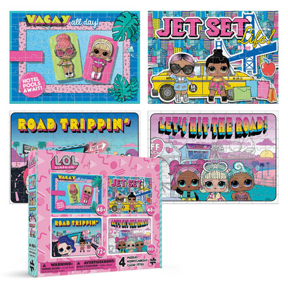 Buffalo Games - LOL - 4 X 1 Kids Multipack - LOL Travel - Multi Piece Jigsaw Puzzle for Adults -Challenging Puzzle Perfect for Game Nights - Finished