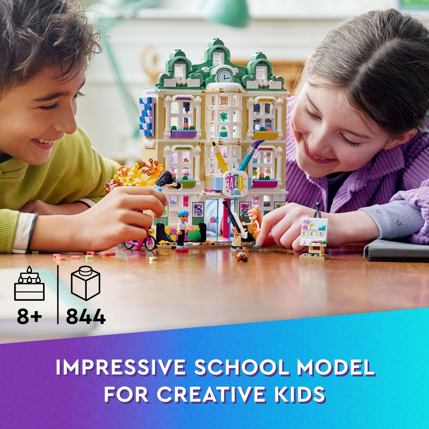 LEGO Friends Emma's Art School House Set 41711, Creative Arts & Crafts Toy with 3 Mini-Dolls, Accessories and DOTS Decor, Birthday Gift Idea for Kids