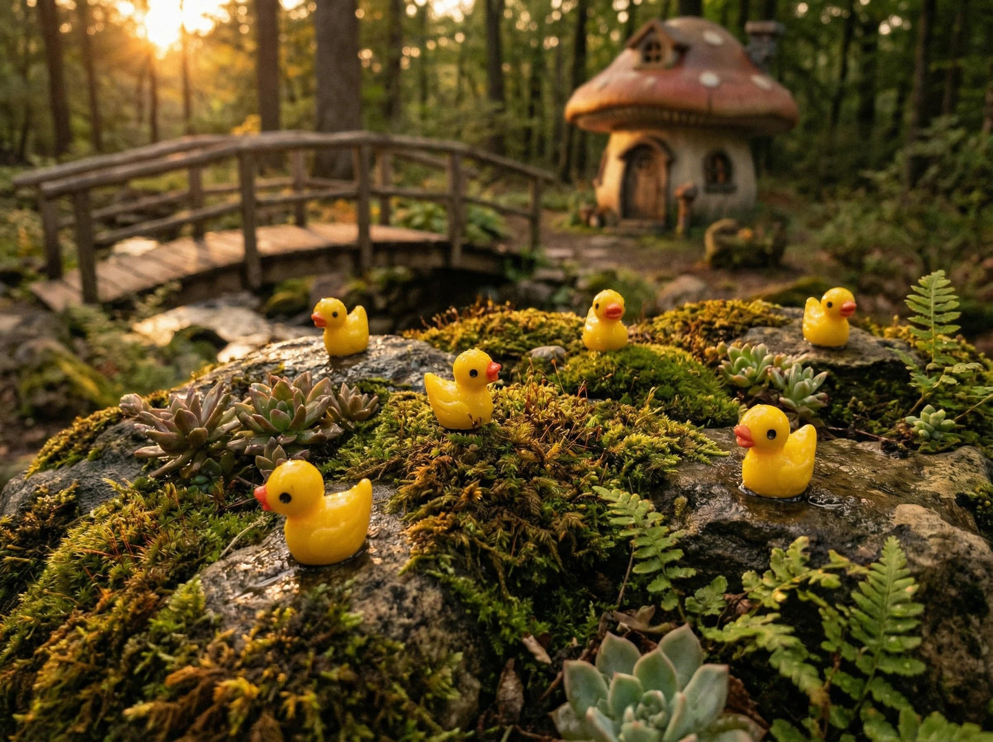EMiEN 25PCS Little Yellow Mini Duck,Duckling Miniature Ornament Decoration Garden,Nice Decoration Accessories.