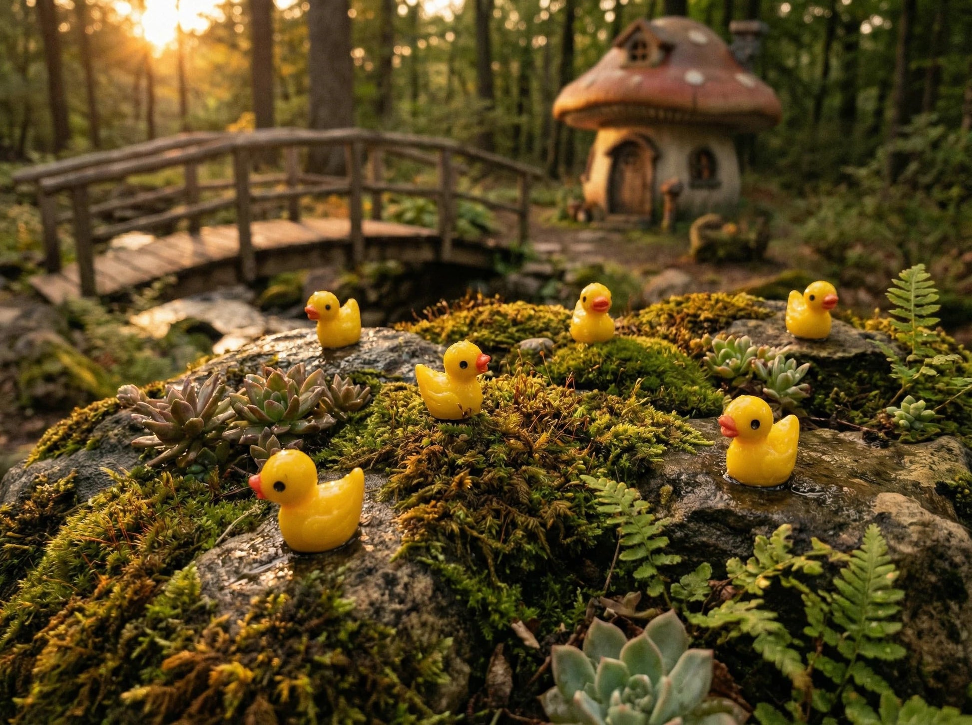 EMiEN 25PCS Little Yellow Mini Duck,Duckling Miniature Ornament Decoration Garden,Nice Decoration Accessories.
