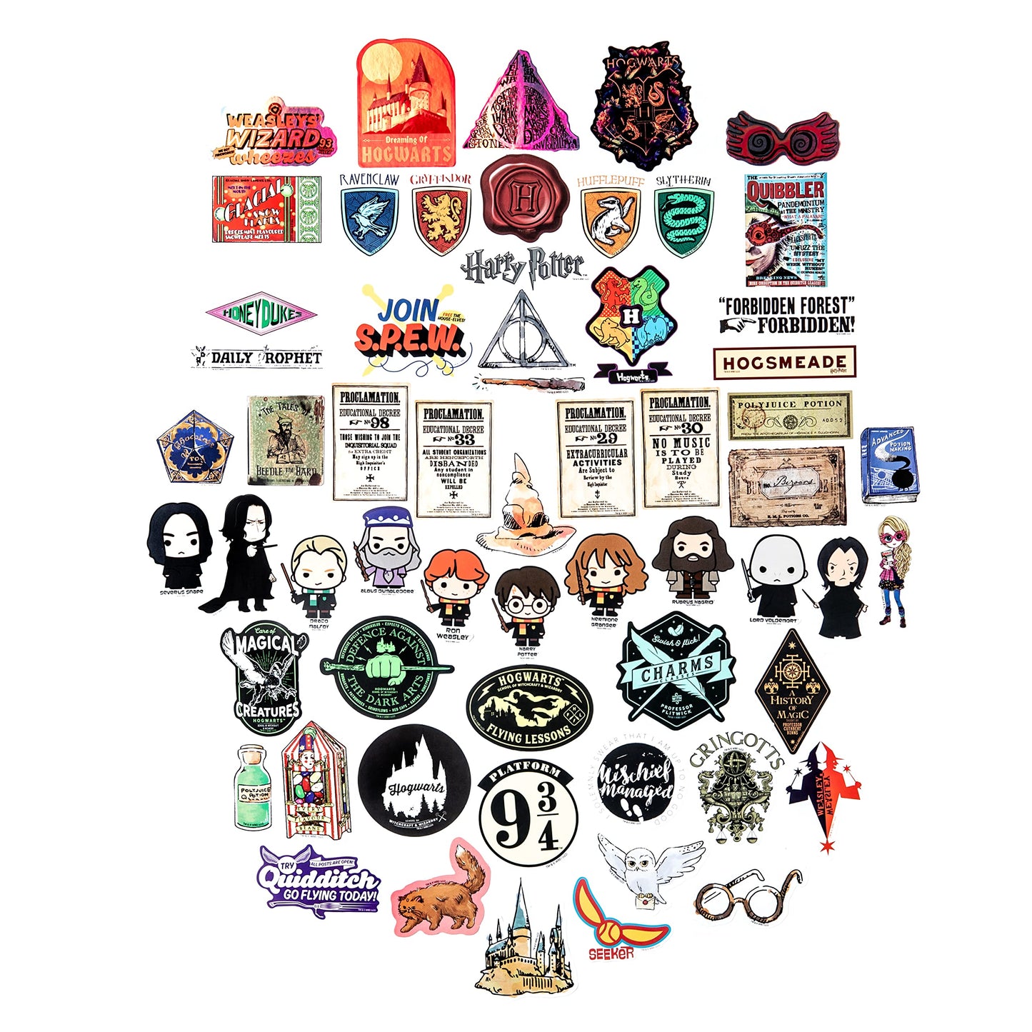 Conquest Journals Harry Potter Slytherin Vinyl Stickers, Unique Stickers Including Holograms, Waterproof and UV Resistant, Great for All Your Gadgets