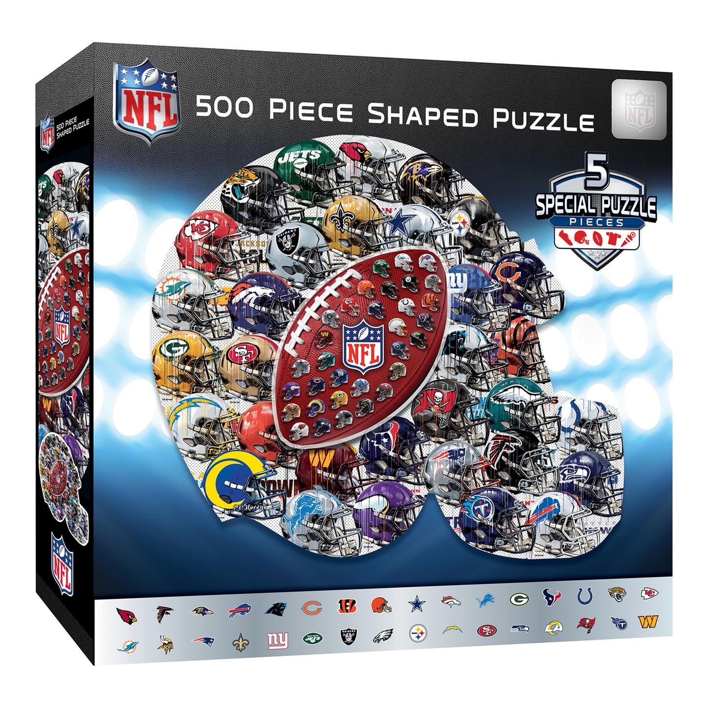 MasterPieces 500-Piece NFL Drip Art Helmet Shaped Puzzle - Perfect for NFL Fanatics - 25"x22"
