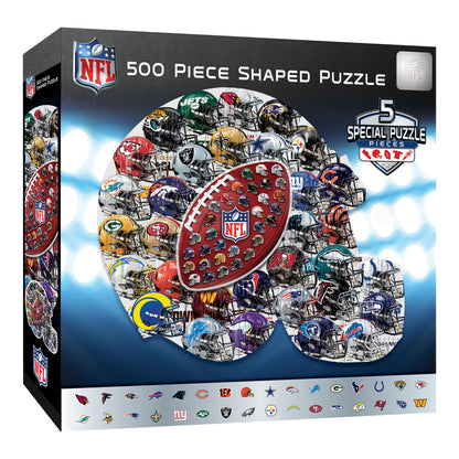 MasterPieces 500-Piece NFL Drip Art Helmet Shaped Puzzle - Perfect for NFL Fanatics - 25"x22"