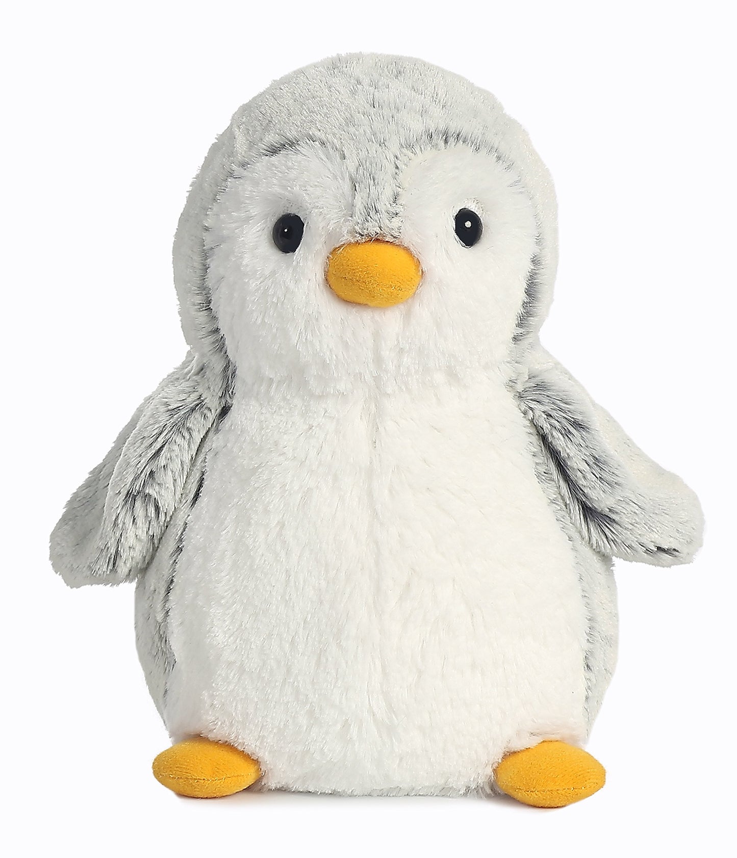 Aurora® Playful Pompom Penguin™ Stuffed Animal - Vibrant Companions for Warm Cuddles - Perfect for Adults, Kids, and Birthdays - Gray 8.5 Inches