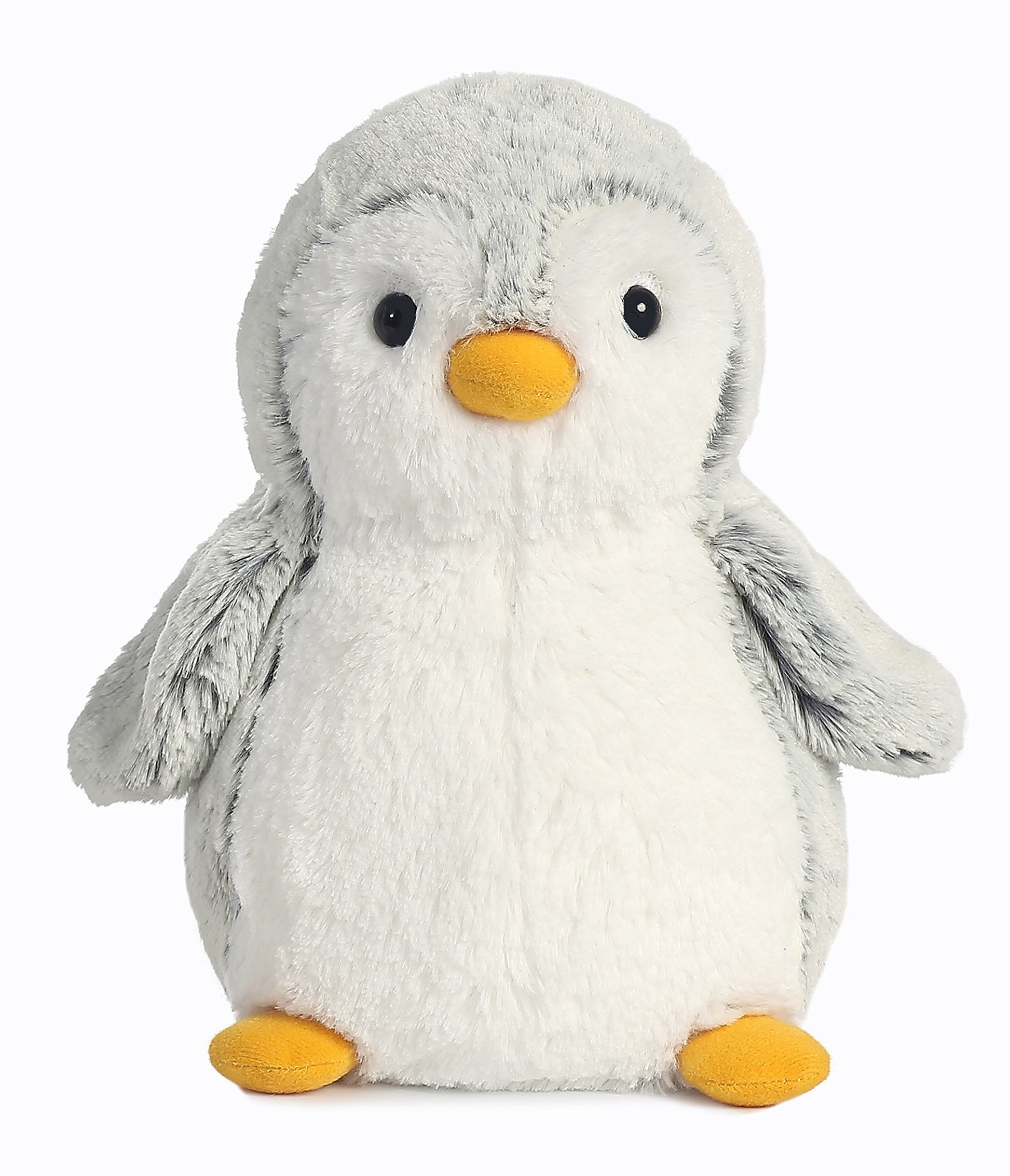 Aurora® Playful Pompom Penguin™ Stuffed Animal - Vibrant Companions for Warm Cuddles - Perfect for Adults, Kids, and Birthdays - Gray 8.5 Inches