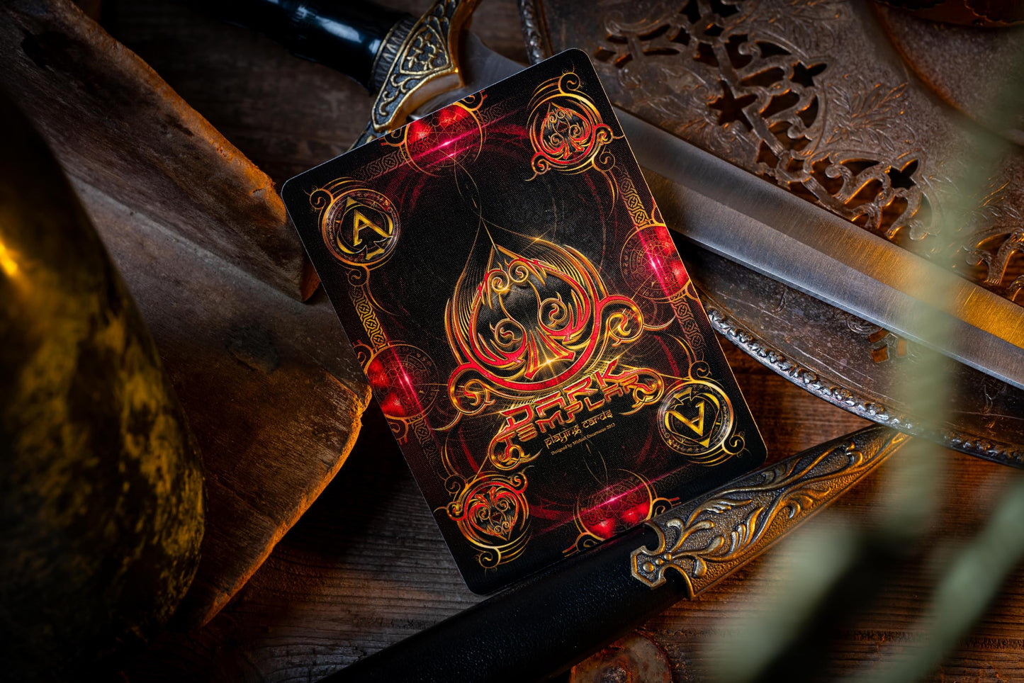 Bicycle Dark Templar Knights Red Playing Cards Decks Poker Kids, Adults Gift Item