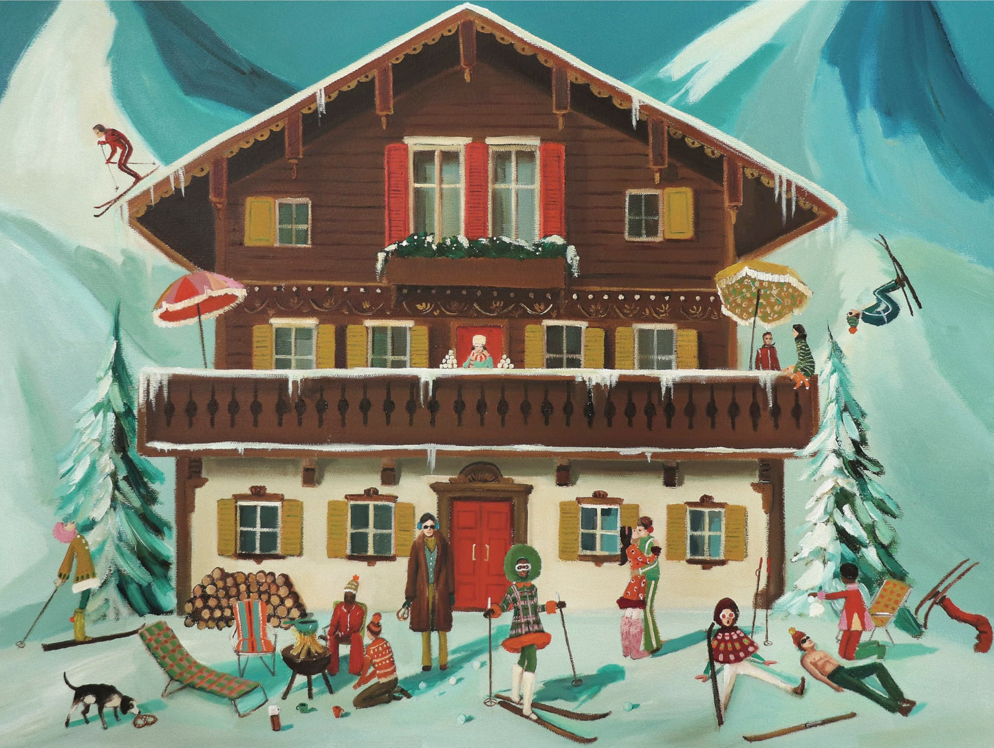 New York Puzzle Company - Janet Hill Mountain Moguls - 1000 Piece Jigsaw Puzzle for Adults by Janet Hill