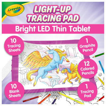 Crayola Light Up Tracing Pad Pink, Best Birthday Gifts for Girls & Boys, 6, 7, 8 Year Olds, Kids Toys, Light Box Art Kit for Kids [Amazon Exclusive]