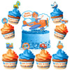 Treasures Gifted Officially Licensed Blippi Birthday Decorations Vehicle - Cake Topper Set - 1 Blippi Cake Topper & 24 Cupcake Toppers & Wrappers