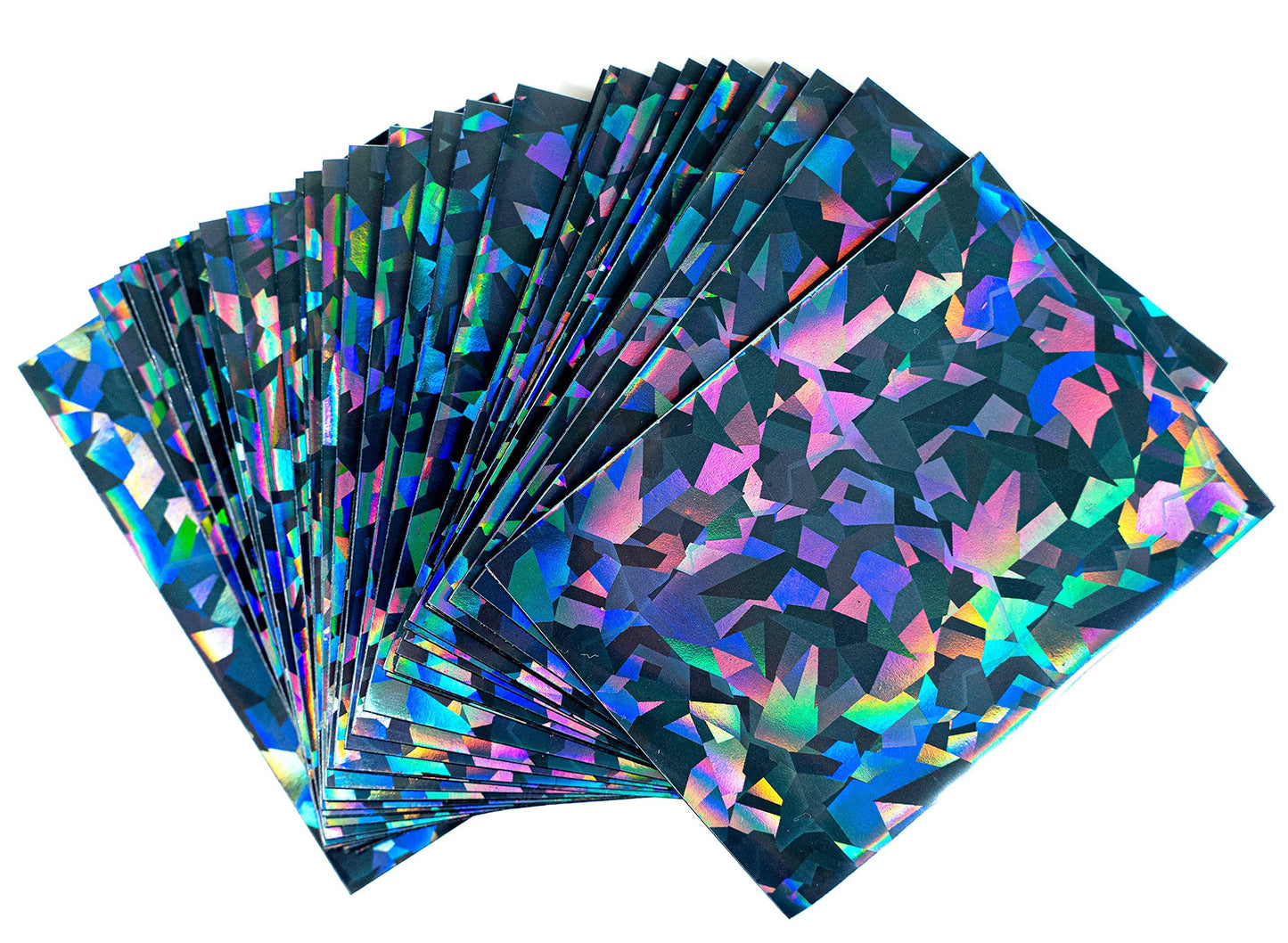 Premium Preferred Protection 100 Black Holographic Card Sleeves Perfect Fit Shiny Trading Card Sleeves Standard Size Sleeves | Compatible with
