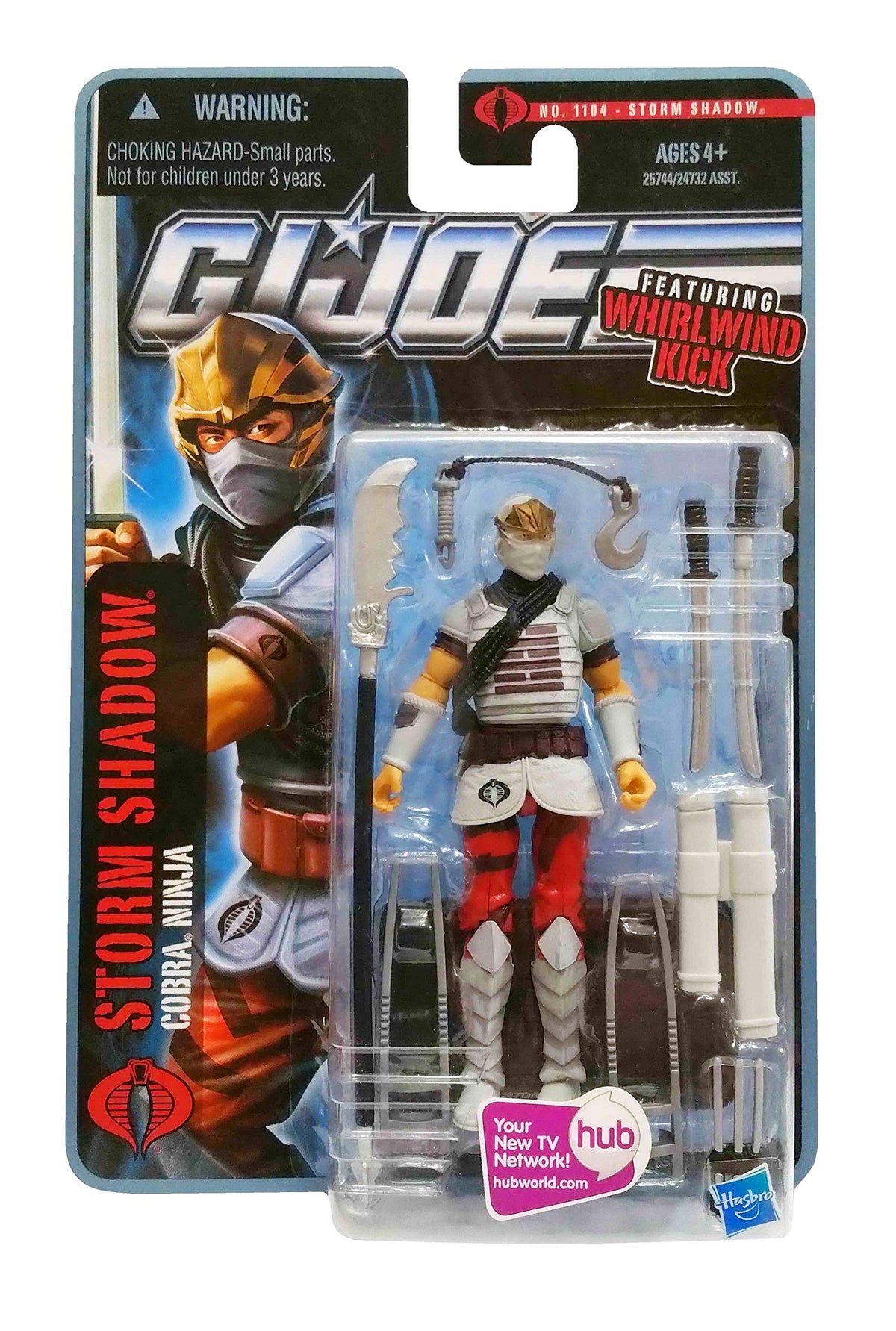 G.I. Joe Pursuit of Cobra (POC) 3.75 Inch Storm Shadow (Cobra Ninja) with Whirlwind Kick Action Figure