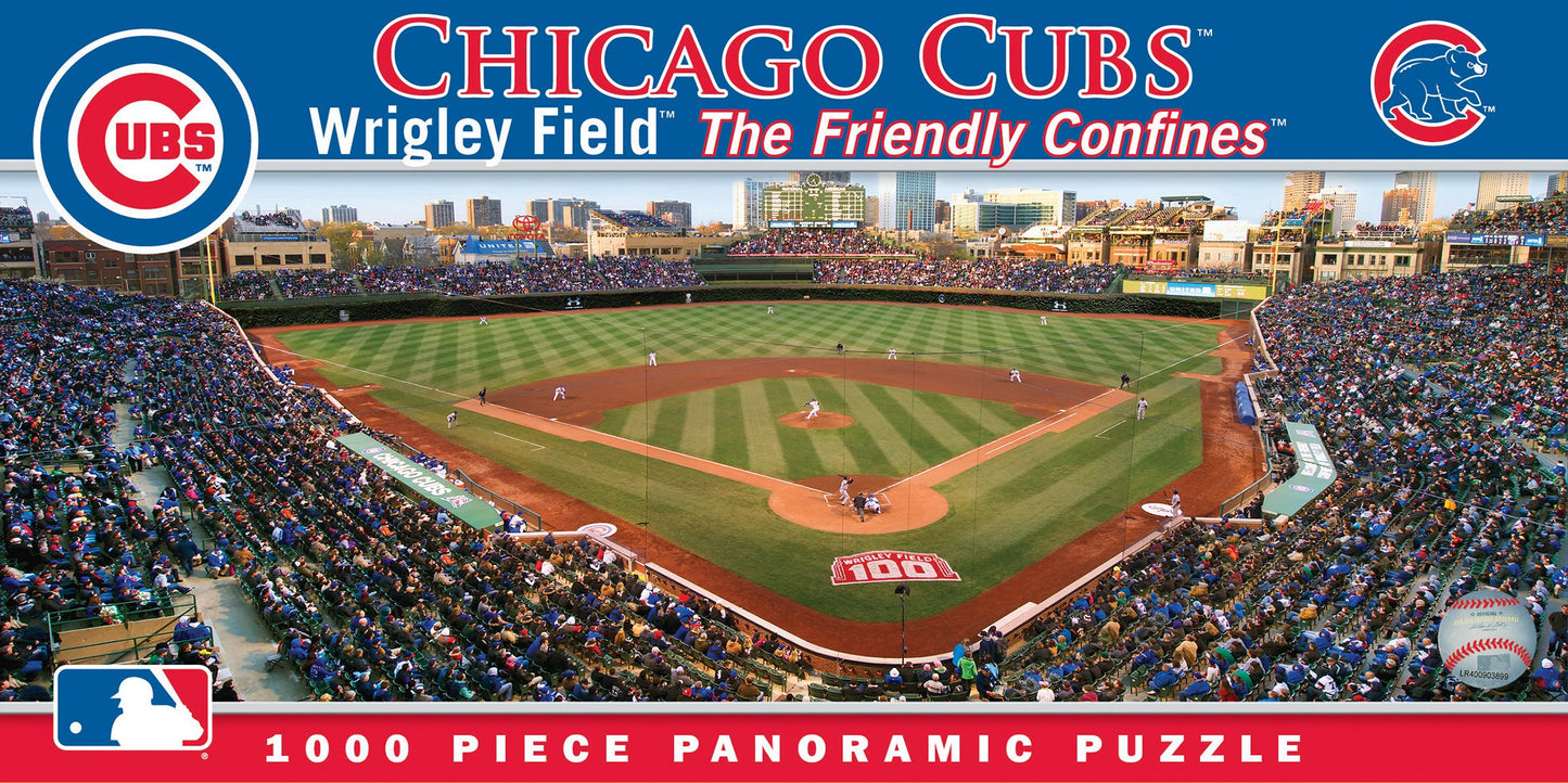MasterPieces MLB Chicago Cubs Stadium Panoramic Jigsaw Puzzle, Wrigley Field, The Friendly Confines, 1000 Pieces
