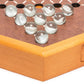Yellow Mountain Imports Wooden Chinese Checkers Halma Board Game Set - 15.7 x 13.6 Inches - with Drawers and Glass Marbles