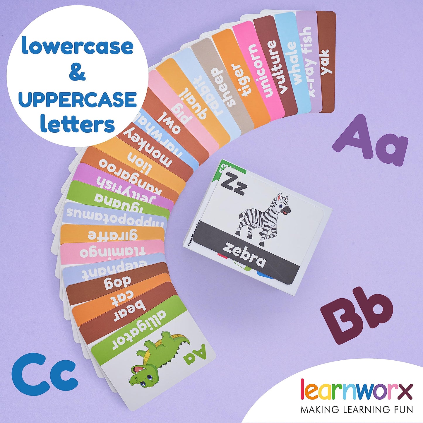 Alphabet Flash Cards for Toddlers | Award-Winning | 52 ABC Flashcards for Baby & Kids|ABC Cards Kindergarten | Large Upper and Lower Case | Large A-Z