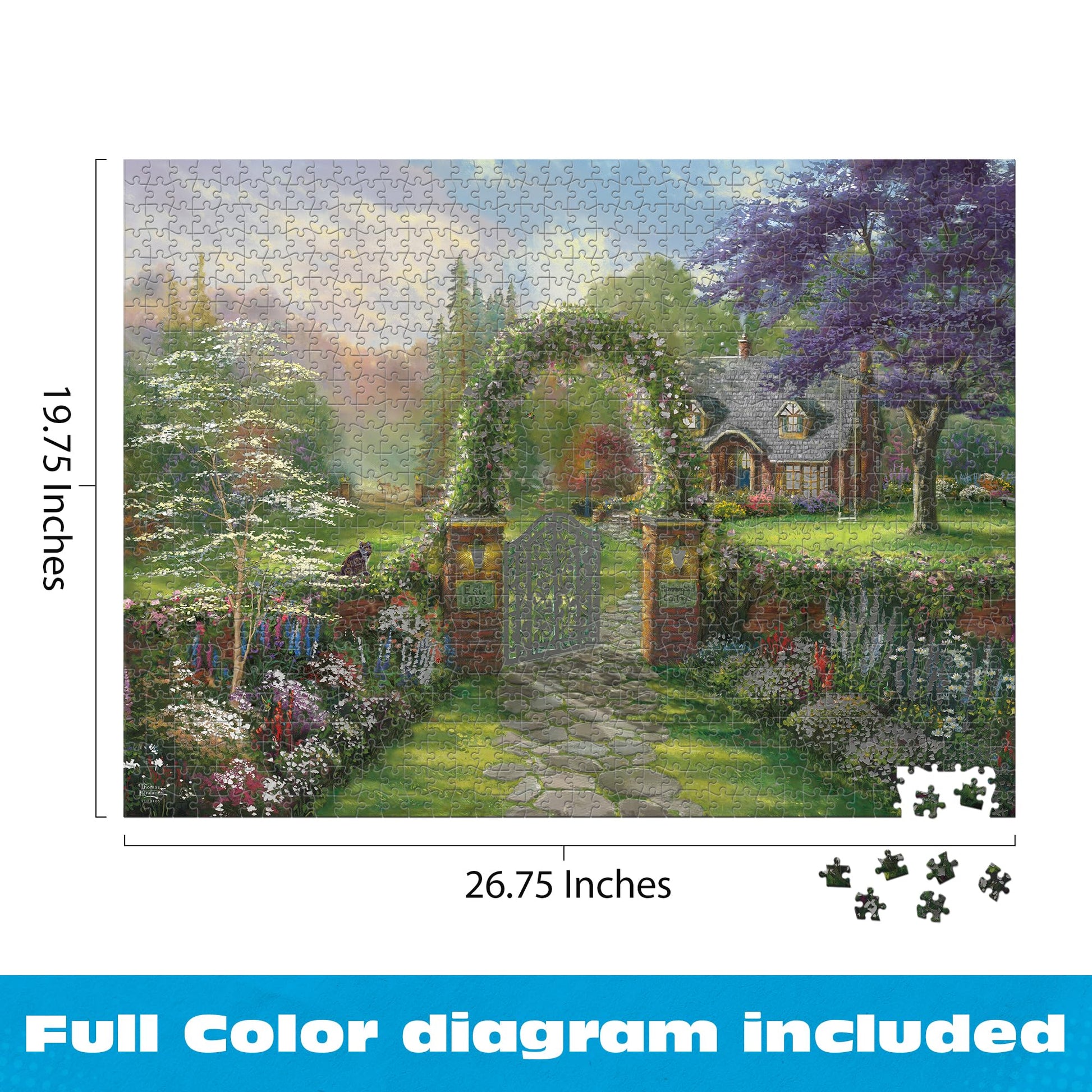 Buffalo Games Thomas Kinkade Hummingbird Cottage 1000 Piece Jigsaw Puzzles
