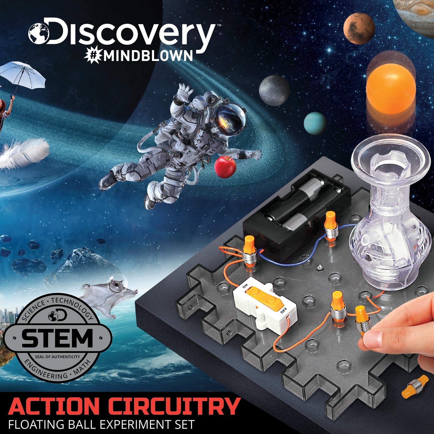 Discovery #MINDBLOWN Action Circuitry Electronic Experiment Mini STEM Set, Build-it-Yourself Engineering Toy Kit, Explore The Science of Motion