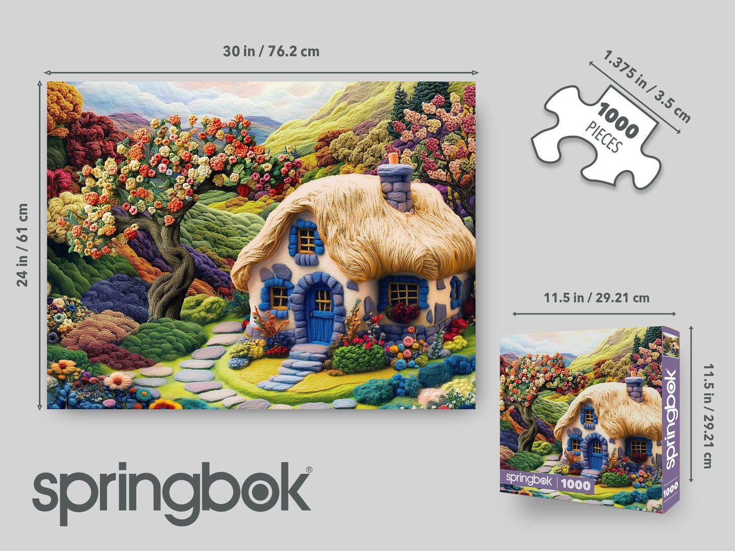 Springbok Enchanted Cottage Garden 1000 Piece Jigsaw Puzzle for Adults & Family - Poster Now Included - Floral Garden Art, Cozy Cottage Scene - Unique