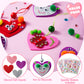 JOYIN Valentines Day 264 Pcs DIY Heart Felt Craft Set, Felt & Glitter Hearts & Wooden Beads & Plastic Eyes & Colorful Paper Ropes for Valentine's Day