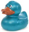 DolliBu Metallic Blue Duck Bath Buddy Squirter - Floating Blue Duck Rubber Bath Toy, Fun Water Squirting Bath Time Play for Toddlers, Animal Toy
