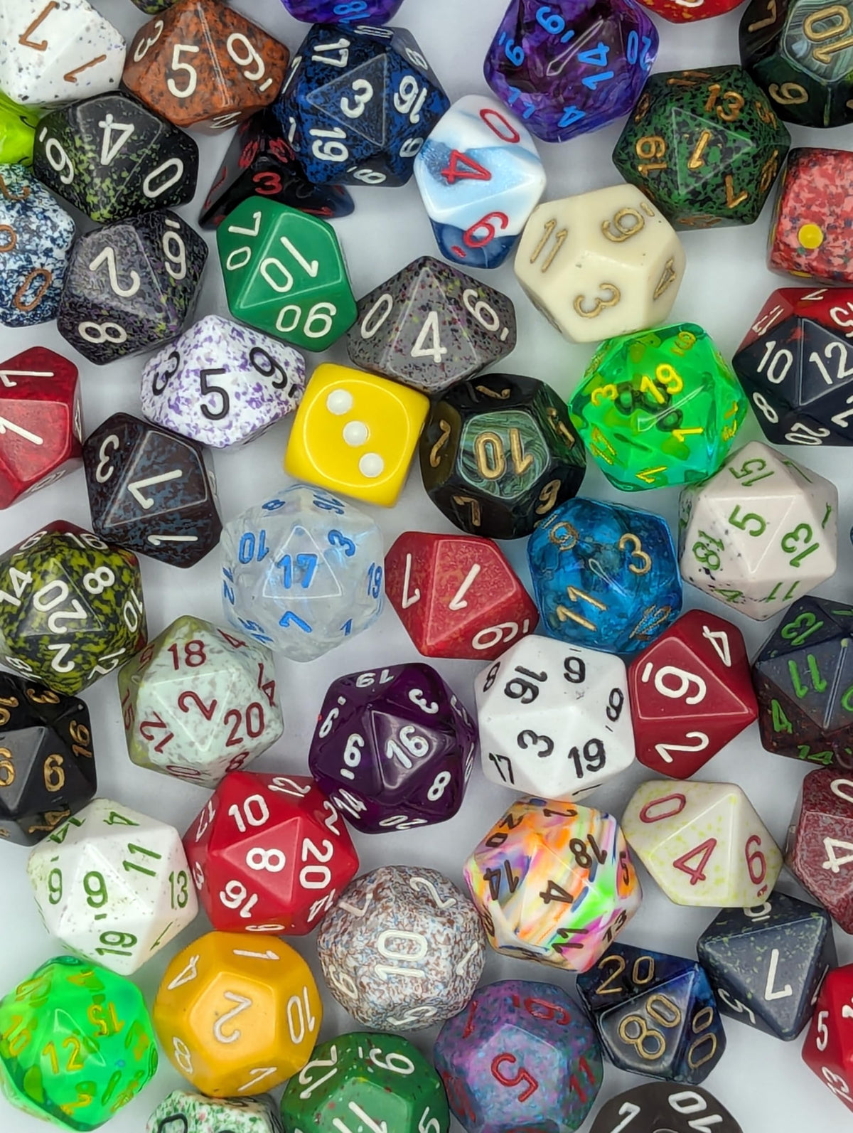 Chessex Pound O Dice | 1 lb Bulk Polyhedral Assortment with Approx 100 Factory Seconds Plus Bonus 7-Die RPG Set | for DND Pathfinder and Tabletop