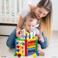 Play22 Wooden Activity Cube for Baby - 6 in-1 Baby Activity Play Cube with Bead Maze, Shape Sorter, Abacus Counting Beads, Counting Numbers, Sliding