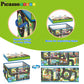 PicassoTiles Magnet Tile Toy Organizer Foldable City Theme Storage Bin Box with Lid and Handles Magnetic Tiles Building Blocks STEM Educational