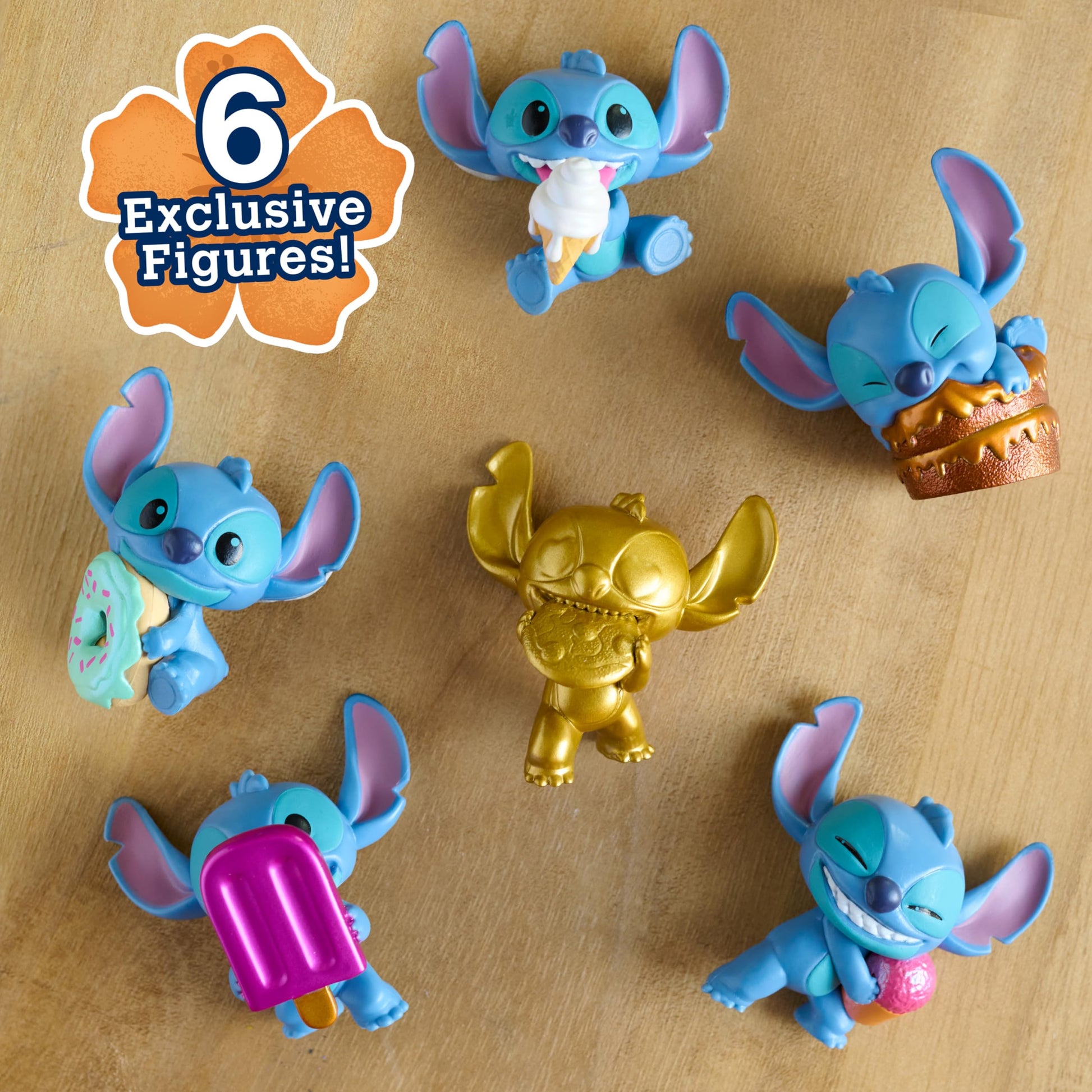 Disney Stitch Feed Me 6-piece Collectible Figure Set, Premium Collector Package, Kids Toys for Ages 3 Up, Amazon Exclusive by Just Play