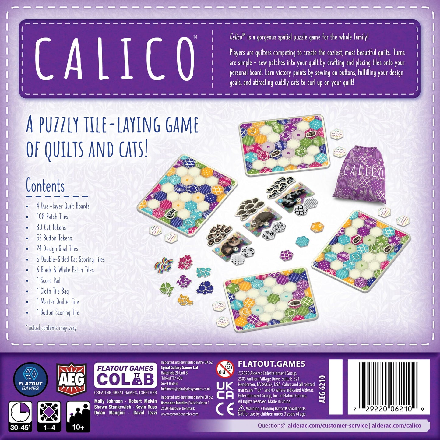 AEG & Flatout Games | Calico - Award Winning Board Game for the Whole Family | From the Creators of Cascadia | Easy to Learn | Quick to Play | Make
