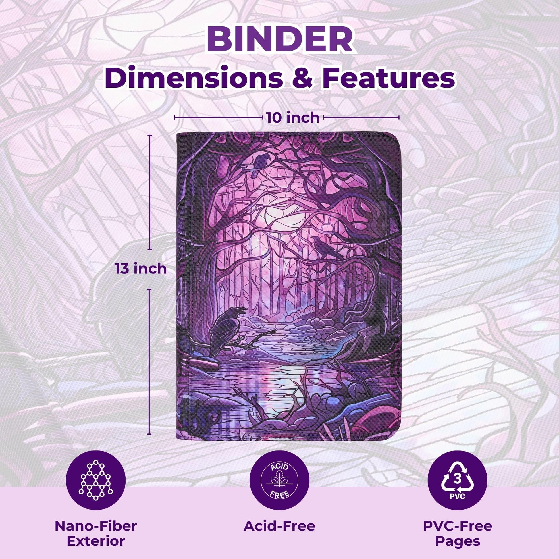Arcane Fortress MTG Card Binder, 9-Pocket Magic Card Album, Holds 360 Cards, Leather Side -Loading Card Storage Binder, Premium Card Collector Book