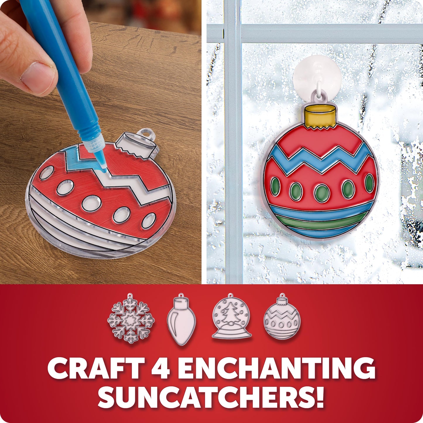 Blue Marble Santa's Christmas Craft Kit for Kids - 15 Magical Christmas Crafts for Kids, Make Suncatchers, Paint Holiday Rocks, Make Magnetic Tile Art