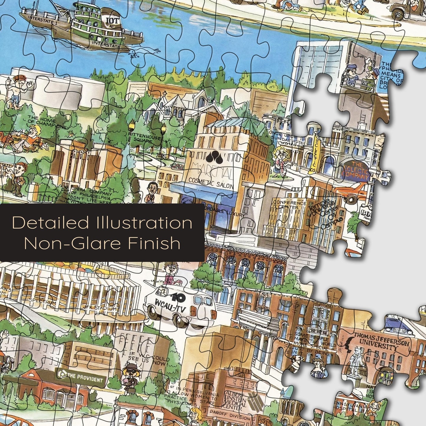 1000 piece Adult Jigsaw: 1980 | Philadelphia Puzzle map | Jigsaw Puzzle Game for Adults | Fun Activity | Family Entertainment