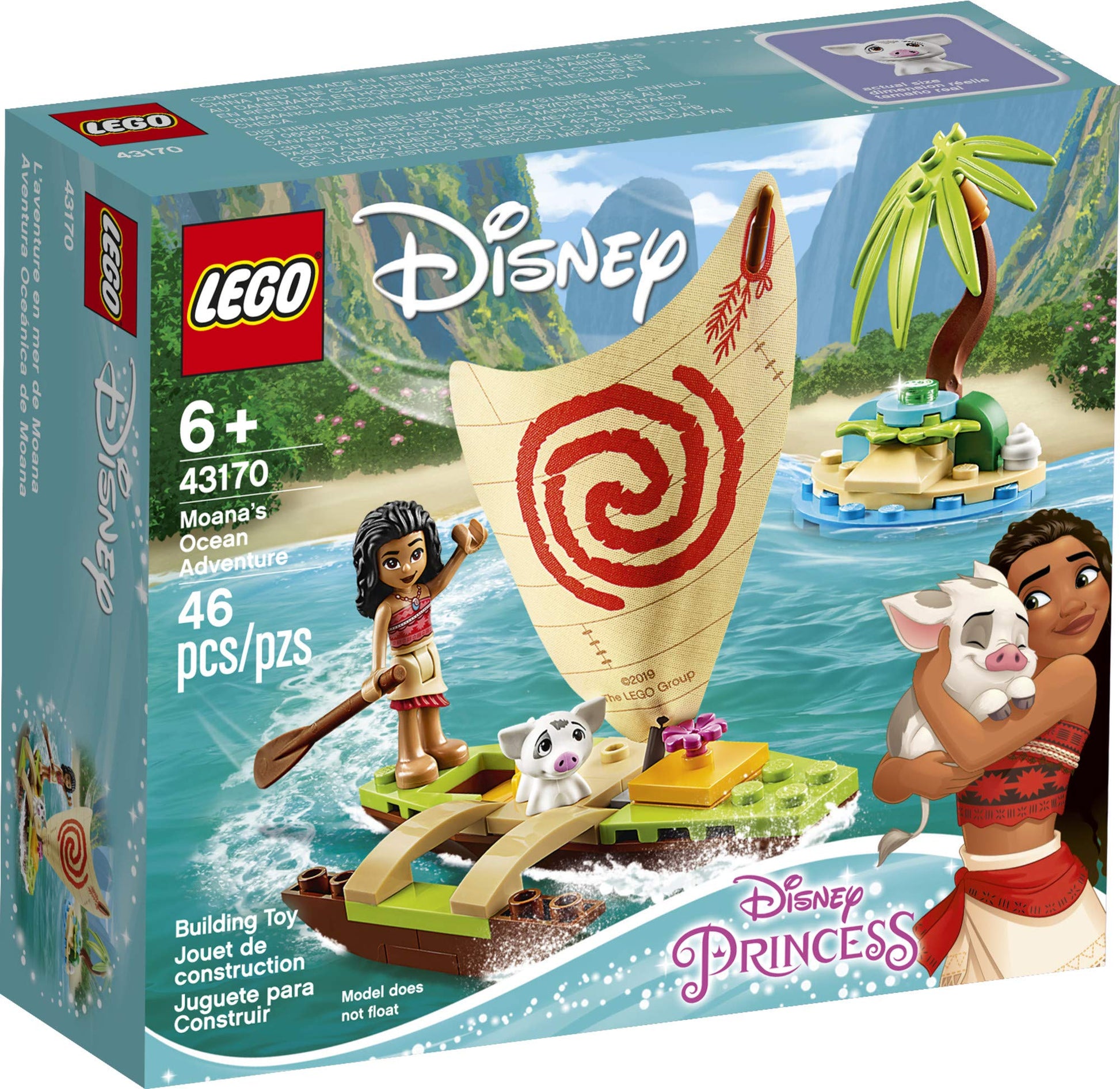LEGO Disney Moana’s Ocean Adventure 43170 Toy Building Kit, New 2020 (46 Pieces)