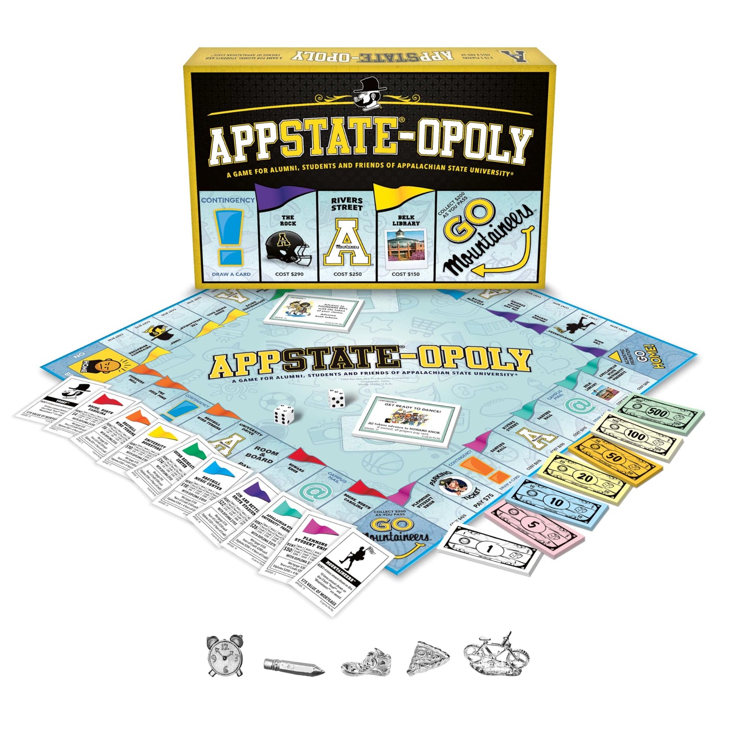 Late for The Sky App State-Opoly Board Game - Appalachian State University Campus Edition, Family Strategy Game, 2-6 Players, Ages 8+, Traditional or