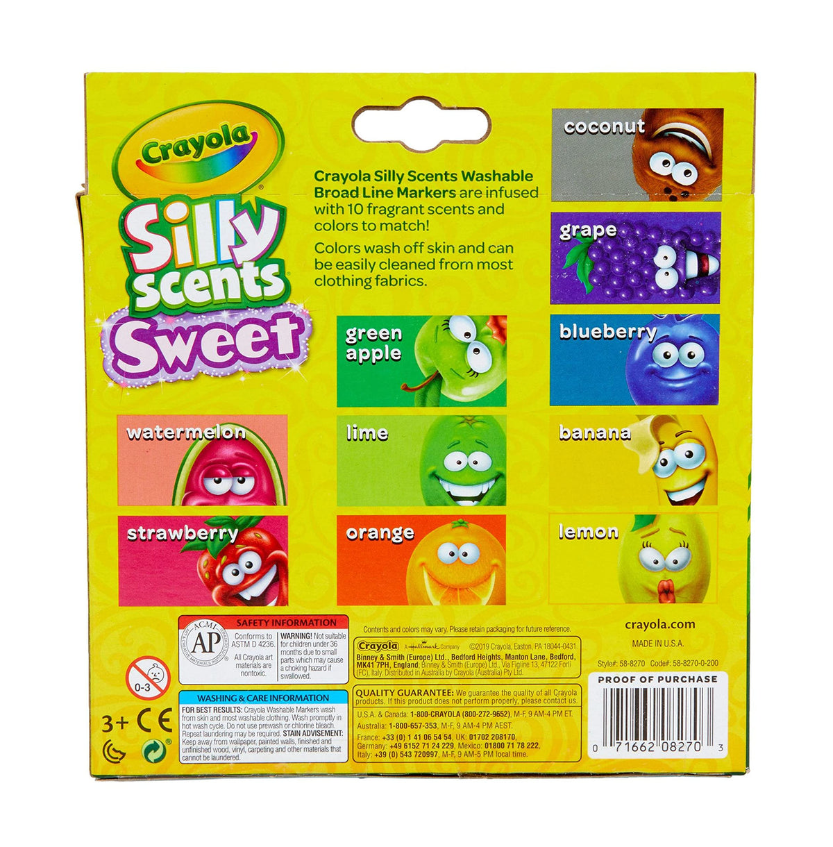 Crayola Silly Scents Scented Markers, Sweet Scented Art Supplies, Washable Markers, 10 Count, Gifts for Kids