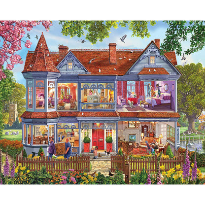 White Mountain 1000 Piece Jigsaw Puzzle Fun Colorful, Spring House