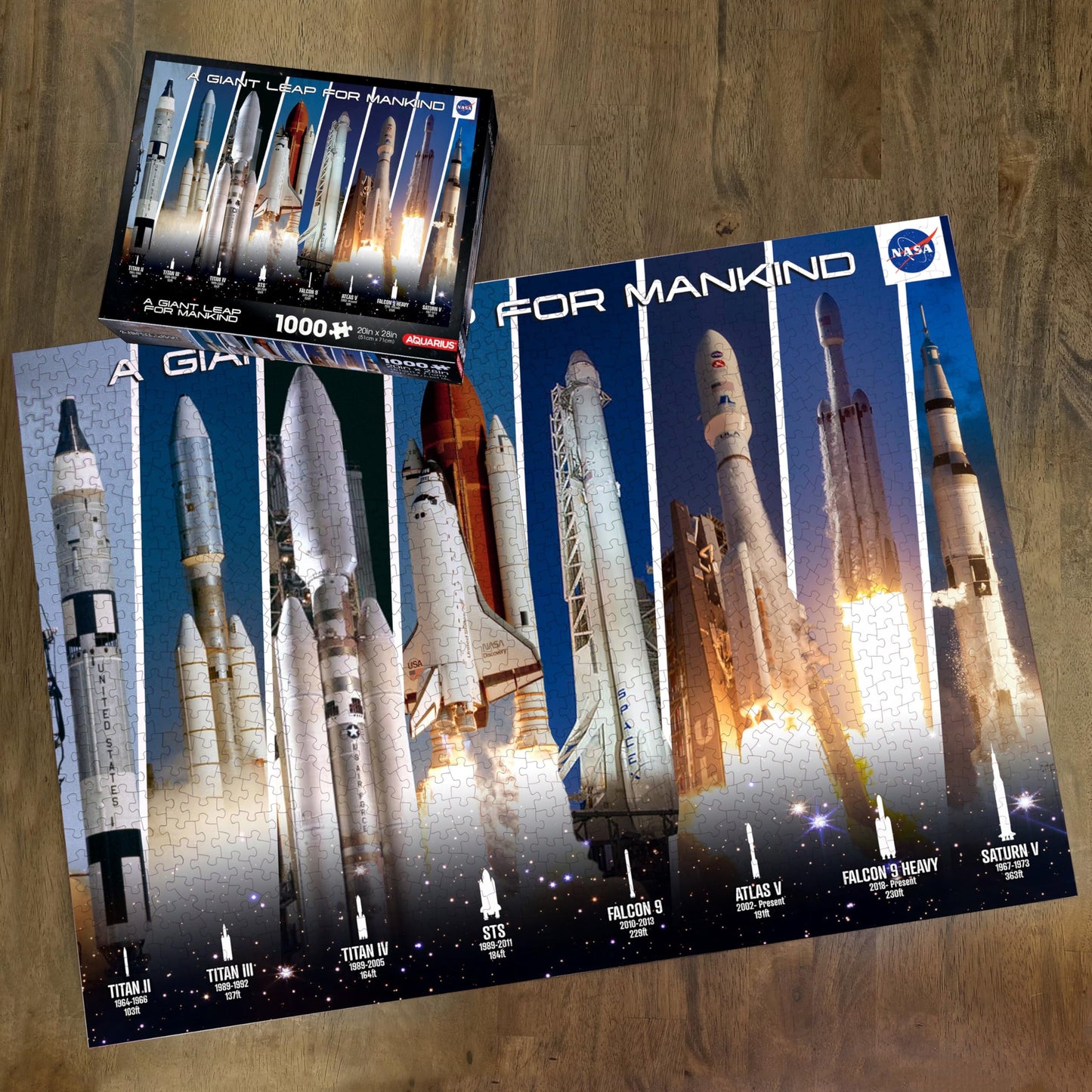 AQUARIUS NASA Space Rocket Grid 1000 Piece Jigsaw Puzzle
