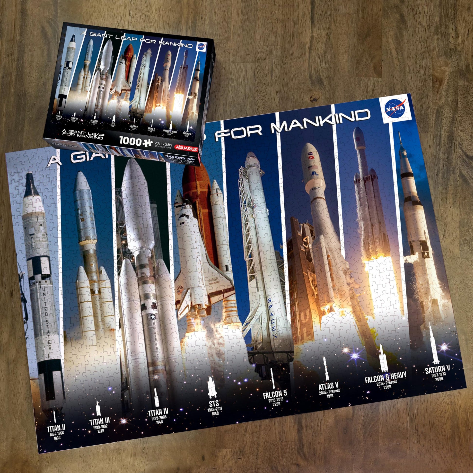 AQUARIUS NASA Space Rocket Grid 1000 Piece Jigsaw Puzzle