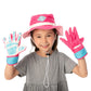 JOYIN 6 PC Kids Gardening Tools, Including Garden Tools Like Gardening Gloves, UV Protection Sun Hat, Shovel, Rake, and Trowel, Kids Backyard Outdoor