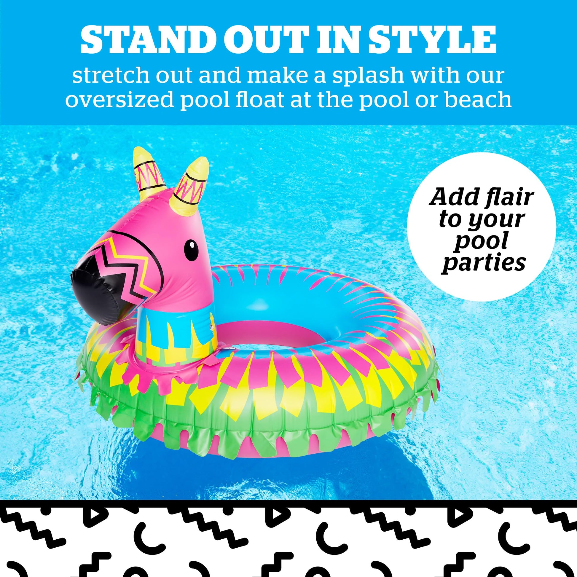 Giant Donkey Piñata Pool Float, Inflatable Swim Ring, Large Novelty Floatie for Pool Parties, Outdoor Summer Water Toy