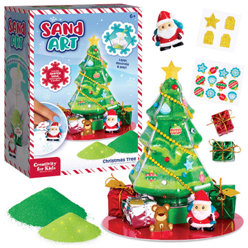 Creativity for Kids Sand Art Christmas Tree Kit | Layer, Design & Create Your Own Sparkly Tree | DIY Screen Free Summer Arts & Crafts for Kids