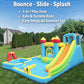 Inflatable Water Slide Bounce House for Kids, 11-in-1 Blow Up Water Park with Long Slide,Basketball Hoop,Splash Pool,Deep Pool, Water Play Center