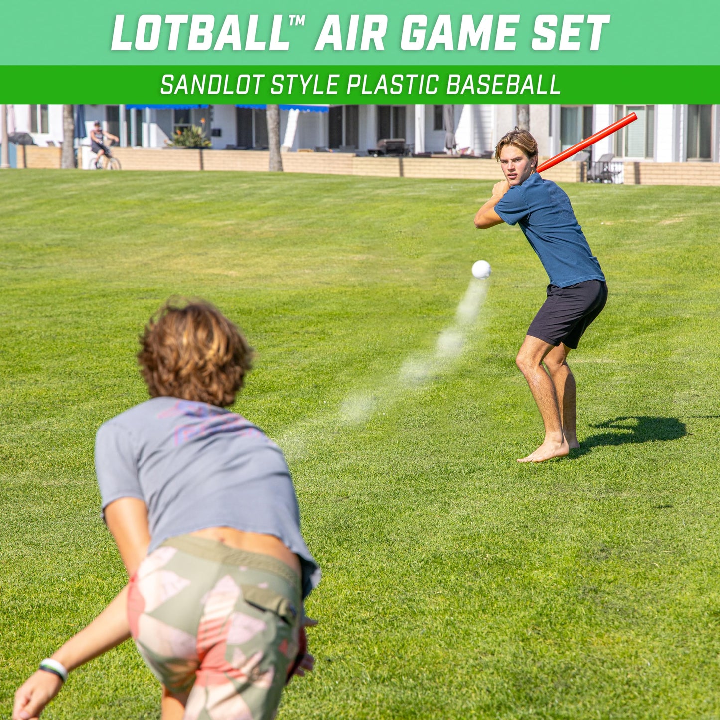 GoSports LotBall AIR Backyard Baseball Bat and Ball Set - Plastic Baseball Game for Kids