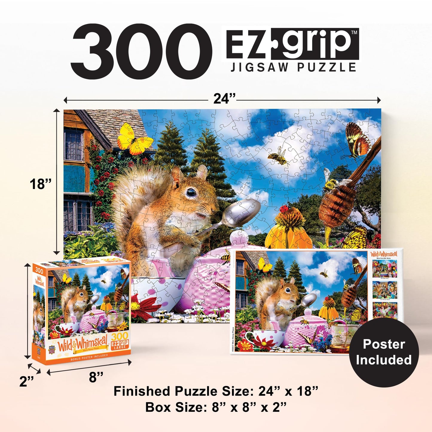 MasterPieces 300 Piece EZ Grip Jigsaw Puzzle - More Honey Please - 18"x24"