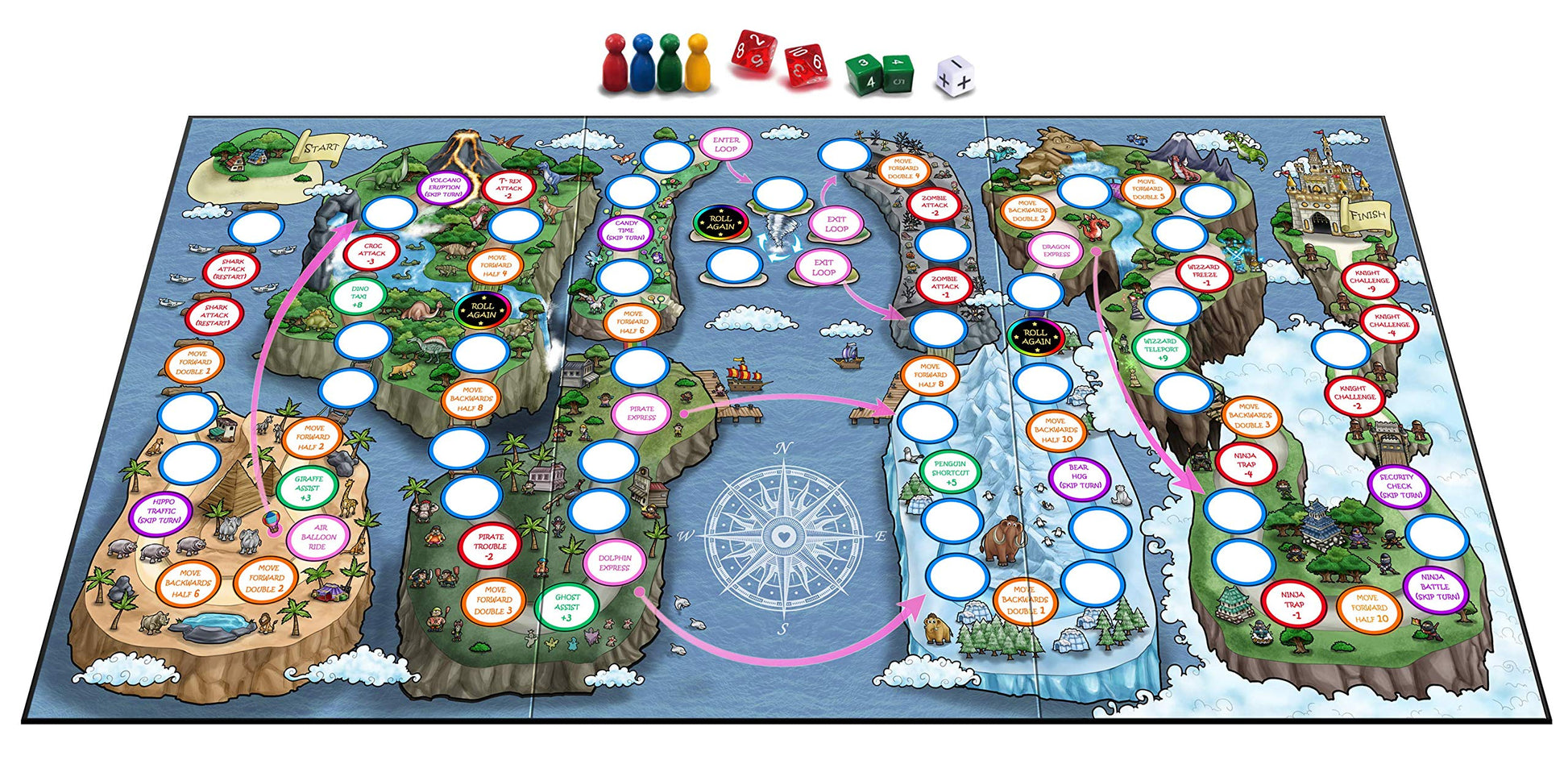 Mathemagical World - Addition & Subtraction Math Board Game for Kids, 2-4 players, Ages 5+ and Perfect for Homeschool, Kindergarten, Pre-k, and Gifted