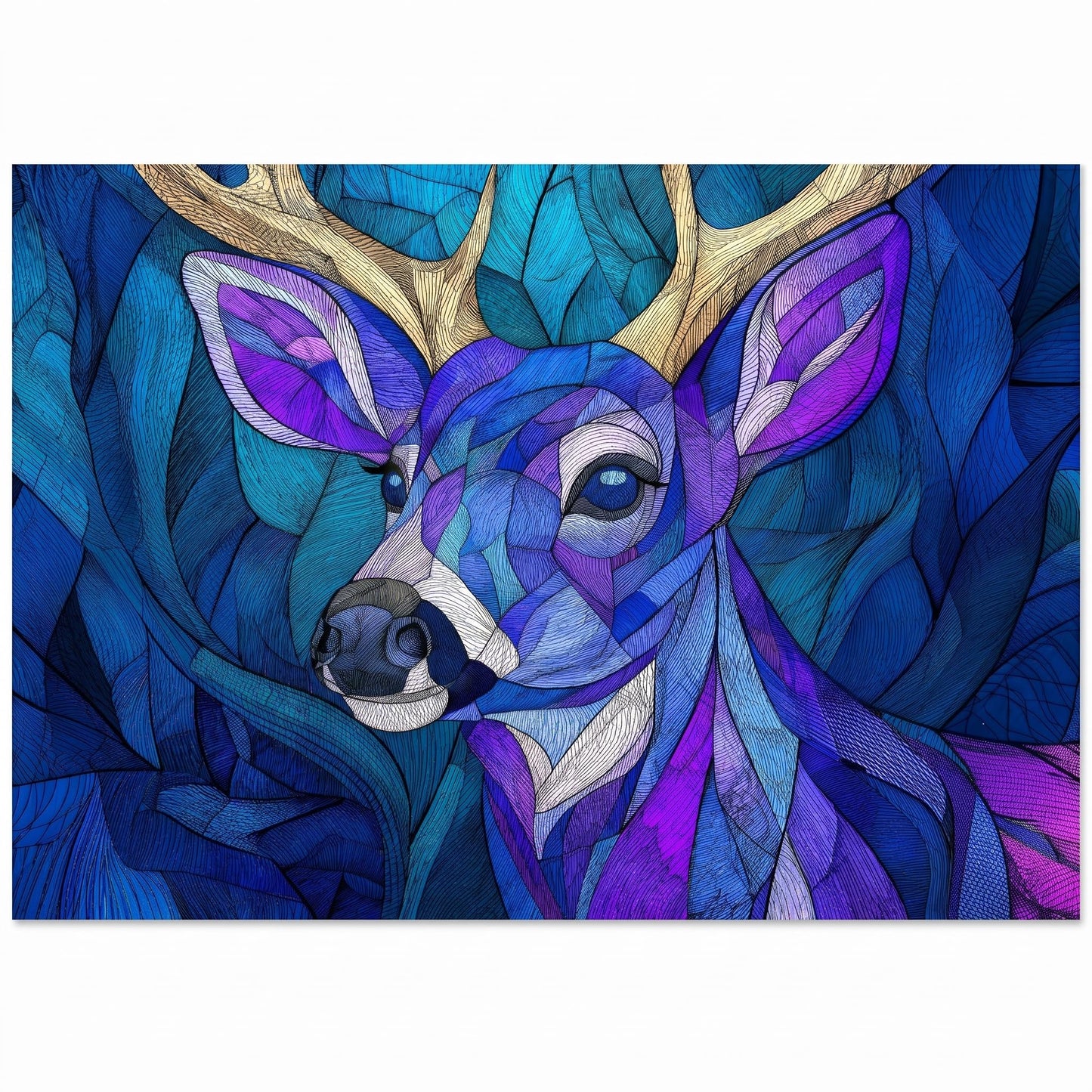 1000 Piece Puzzle for Adults, Glowing Antlers Jigsaw Puzzle for Adults, Premium Matte Finish, Thick Blue Cardboard, Fun and Challenging Family Game