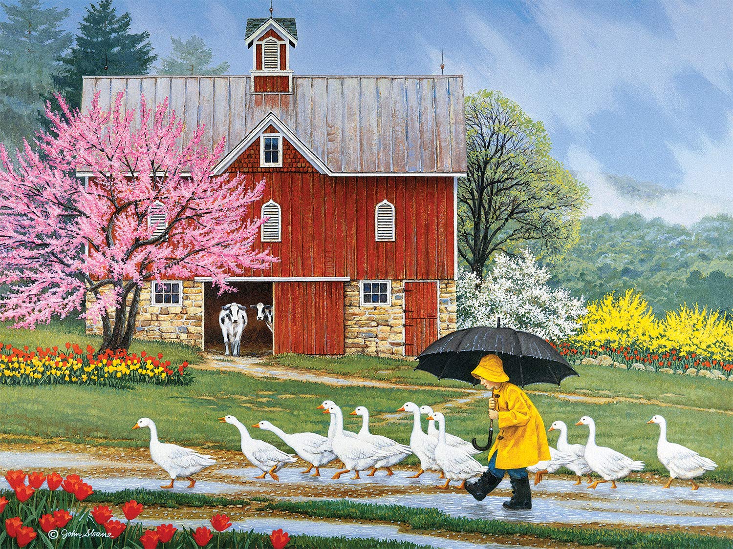 Bits and Pieces Jigsaw Puzzles for Adults 300 Pieces - Puddle Jumpers