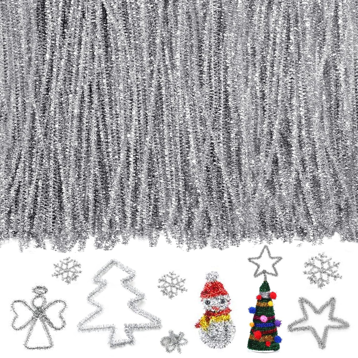 RIMOBUL Pipe Cleaners Craft Chenille Stems 100 Pcs Chenille Cleaners Fuzzy Sticks for DIY Art Creative Crafts Decorations, 6 mm x 12 Inch, Assorted