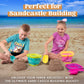 Sloosh 3 Packs Foldable Bucket - Collapsible Bucket with Sand Shovels and Mesh Backpack for Kids Toddlers Beach Toys, Easter Egg Hunt, Camping