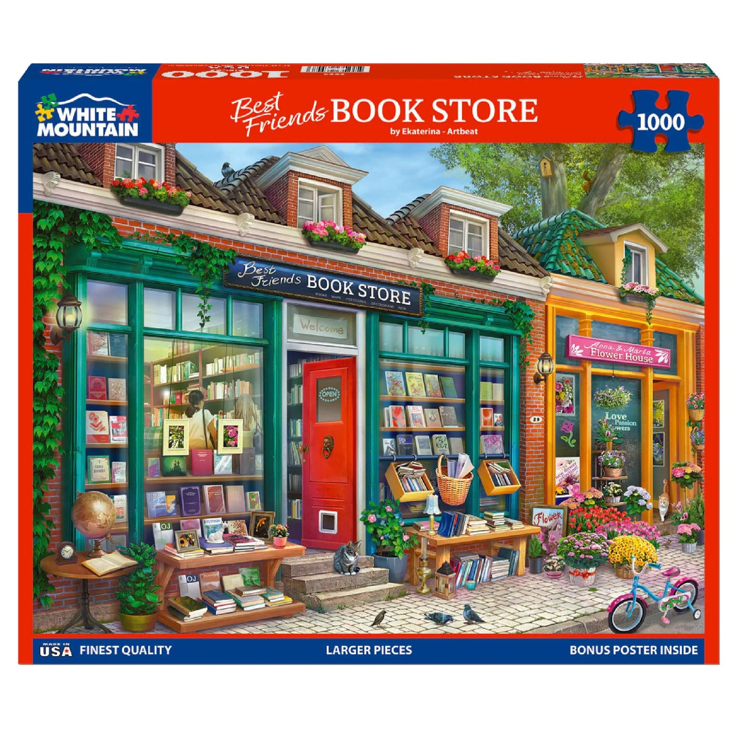 White Mountain 1000 Piece Jigsaw Puzzle, Best Friends Book Store